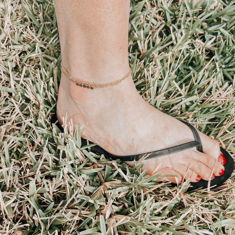 Gold ankle bracelet